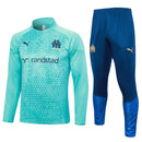 Conjunto Olympique de Marseille Zíper Curto Azul Claro